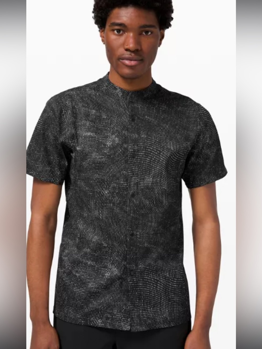 Lululemon Shirt Mens XXL Airing Easy Stand up Collar Snap  Digital Camo